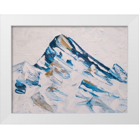 Blue and Gold Mountains White Modern Wood Framed Art Print by Lee, Judson