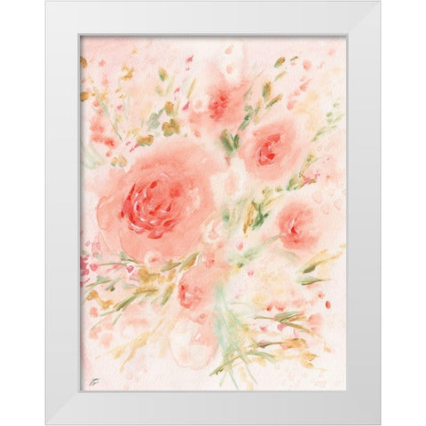 Loosely Floral White Modern Wood Framed Art Print by Lee, Judson