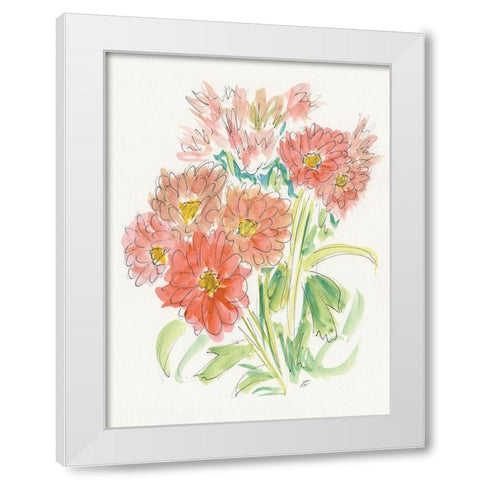 Ink Wash Bouquet White Modern Wood Framed Art Print by Lee, Judson