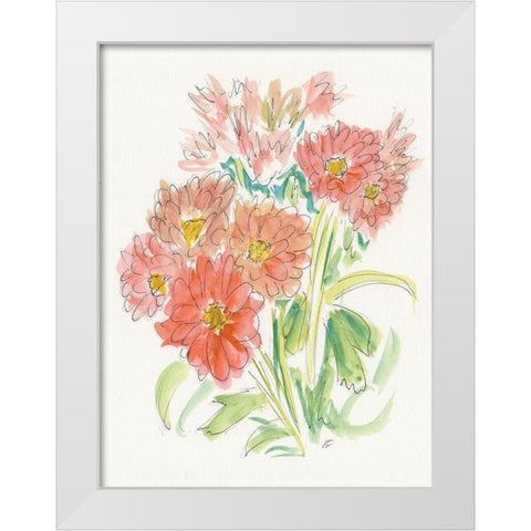 Ink Wash Bouquet White Modern Wood Framed Art Print by Lee, Judson