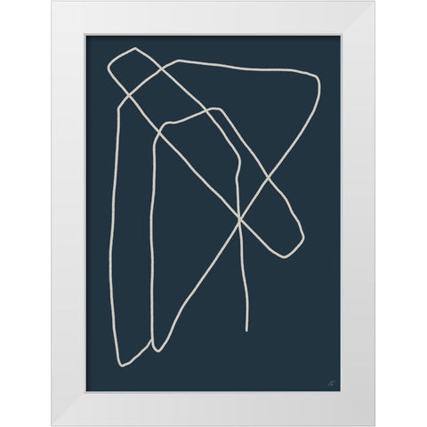 Mod Lines on Blue III White Modern Wood Framed Art Print by Lee, Judson