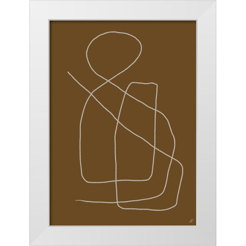 Scribbles on Brown White Modern Wood Framed Art Print by Lee, Judson
