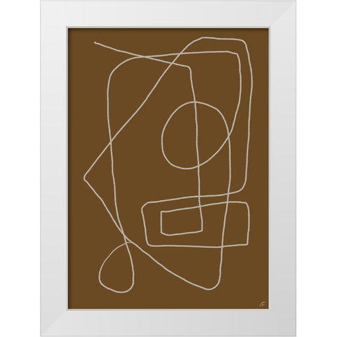 Scribbles on Brown II White Modern Wood Framed Art Print by Lee, Judson