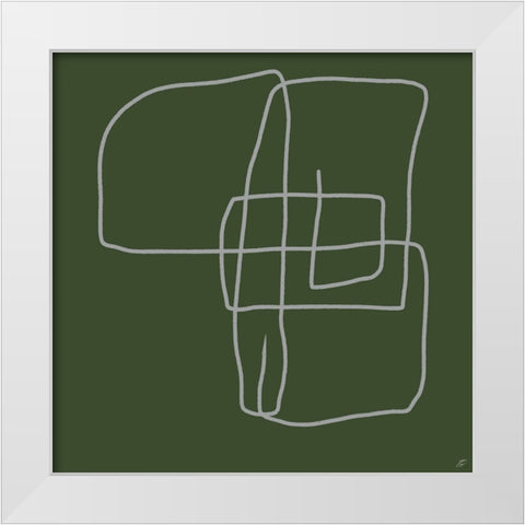 Scribbles on Green II White Modern Wood Framed Art Print by Lee, Judson