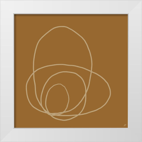 Scribbles on Orange White Modern Wood Framed Art Print by Lee, Judson