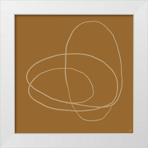 Scribbles on Orange II White Modern Wood Framed Art Print by Lee, Judson