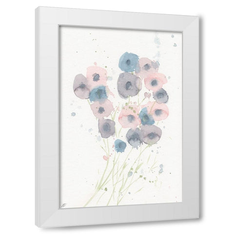 Cotton Candy Florals White Modern Wood Framed Art Print by Lee, Judson