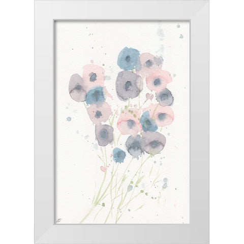 Cotton Candy Florals White Modern Wood Framed Art Print by Lee, Judson