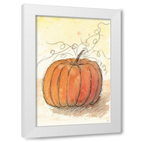 Fall Pumpkin White Modern Wood Framed Art Print by Lee, Judson