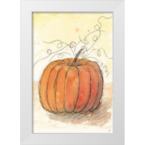 Fall Pumpkin White Modern Wood Framed Art Print by Lee, Judson