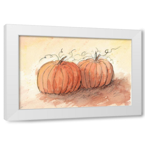 Fall Pumpkin II White Modern Wood Framed Art Print by Lee, Judson