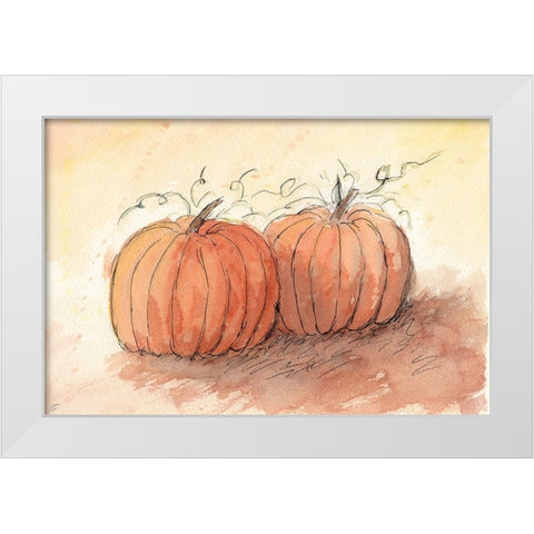 Fall Pumpkin II White Modern Wood Framed Art Print by Lee, Judson