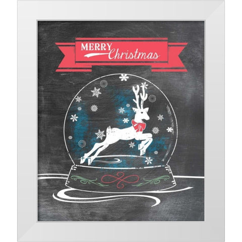 Merry Christmas - Red White Modern Wood Framed Art Print by Longfellow Designs