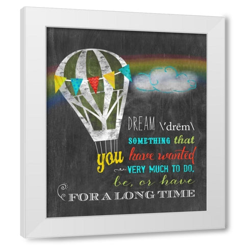 Dream White Modern Wood Framed Art Print by Longfellow Designs