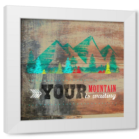 Your Mountain White Modern Wood Framed Art Print by Longfellow Designs