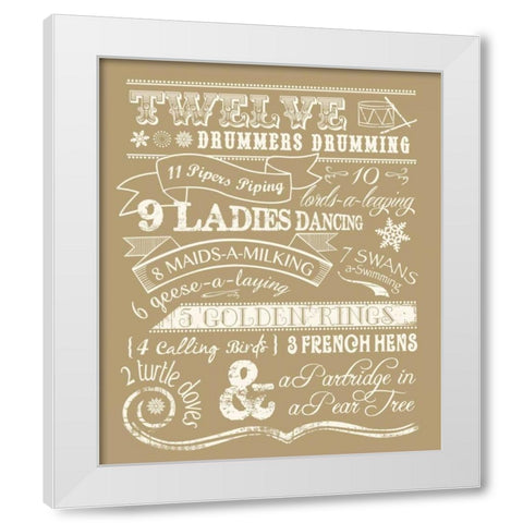 Twelve Days I White Modern Wood Framed Art Print by Longfellow Designs