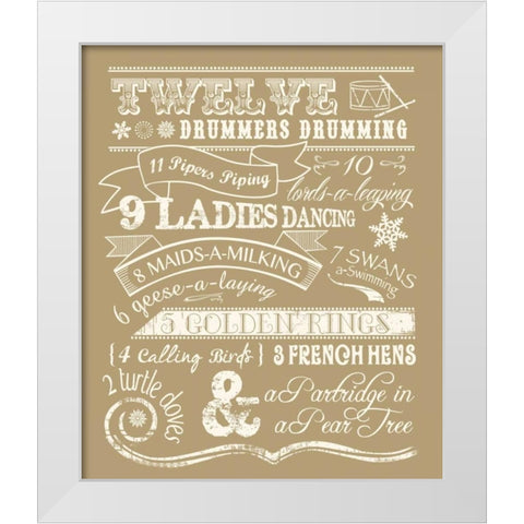 Twelve Days I White Modern Wood Framed Art Print by Longfellow Designs