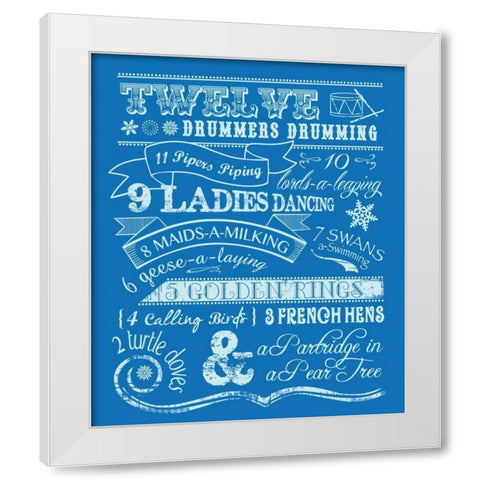 Twelve Days II White Modern Wood Framed Art Print by Longfellow Designs