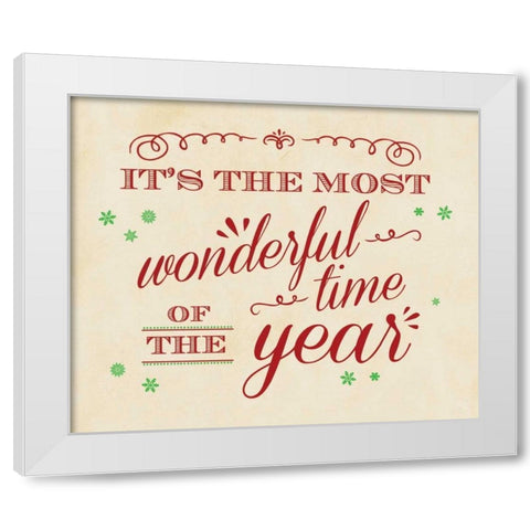 Most Wonderful Time CrÃ¨me White Modern Wood Framed Art Print by Longfellow Designs