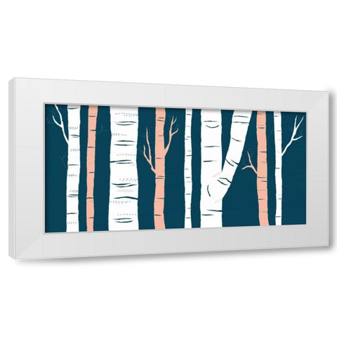 Birch White Modern Wood Framed Art Print by Designs, Longfellow