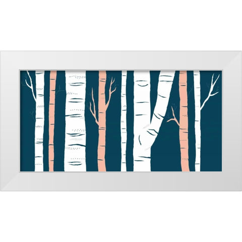 Birch White Modern Wood Framed Art Print by Designs, Longfellow