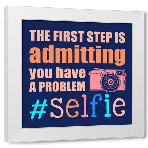 Selfie White Modern Wood Framed Art Print by Designs, Longfellow