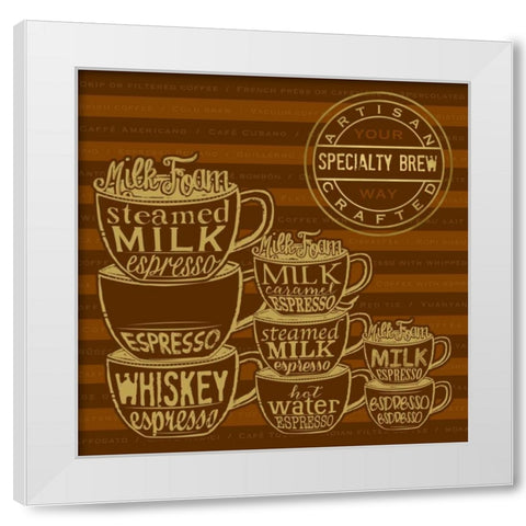 Specialty Brew White Modern Wood Framed Art Print by Designs, Longfellow