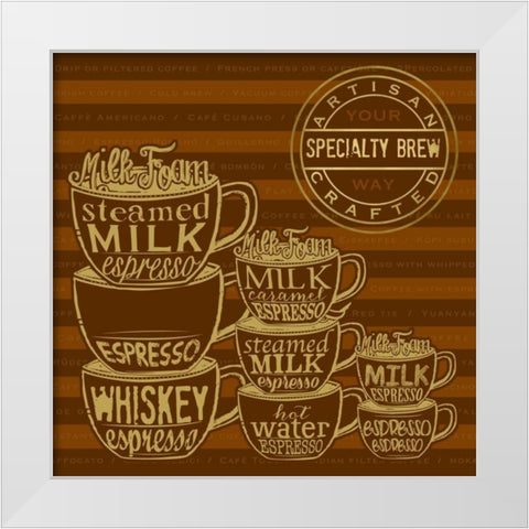 Specialty Brew White Modern Wood Framed Art Print by Designs, Longfellow