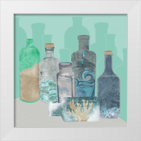 Deconstructed Beach White Modern Wood Framed Art Print by Longfellow Designs