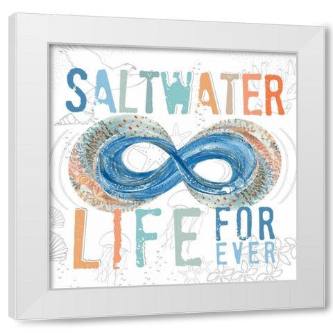 Saltwater Life White Modern Wood Framed Art Print by Longfellow Designs