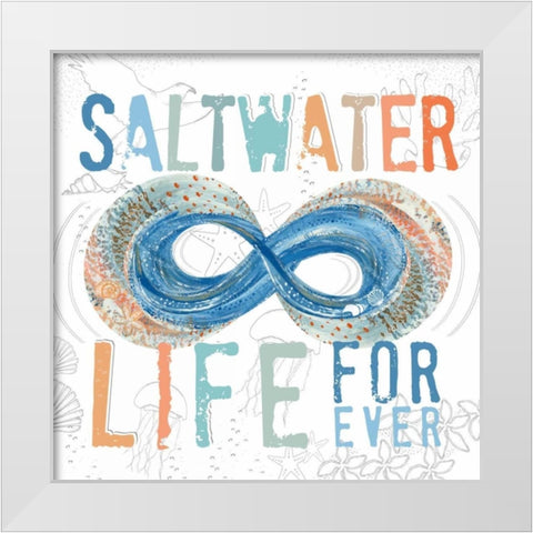 Saltwater Life White Modern Wood Framed Art Print by Longfellow Designs