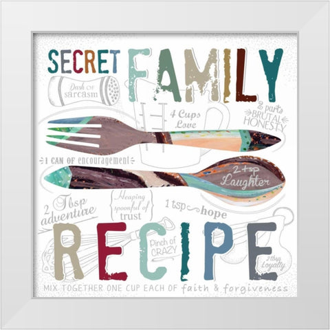 Family Recipe White Modern Wood Framed Art Print by Longfellow Designs