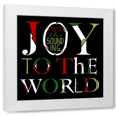 Joy to the World on Black White Modern Wood Framed Art Print by Longfellow Designs