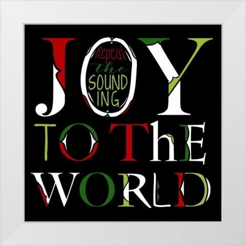 Joy to the World on Black White Modern Wood Framed Art Print by Longfellow Designs