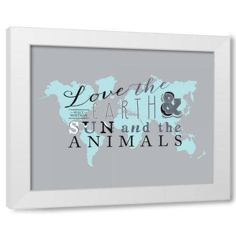 Walt Whitman Map White Modern Wood Framed Art Print by Longfellow Designs