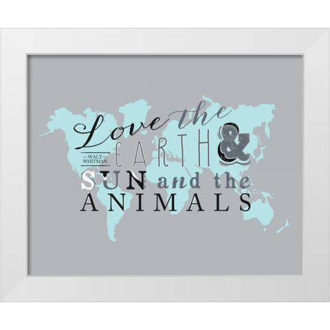 Walt Whitman Map White Modern Wood Framed Art Print by Longfellow Designs