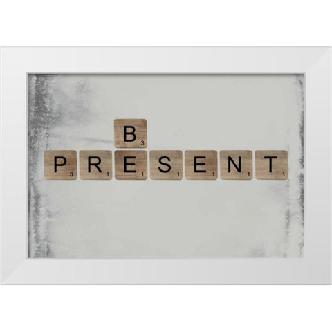 Be Present II White Modern Wood Framed Art Print by Longfellow Designs