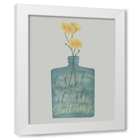 Buttercup II White Modern Wood Framed Art Print by Longfellow Designs