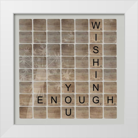 Wish Enough White Modern Wood Framed Art Print by Longfellow Designs