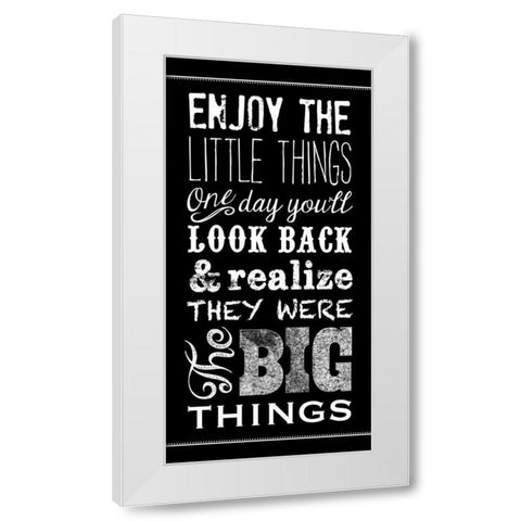 Little Things WNB White Modern Wood Framed Art Print by Longfellow Designs