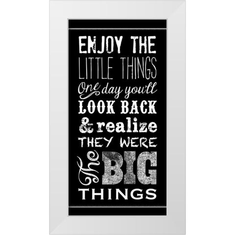Little Things WNB White Modern Wood Framed Art Print by Longfellow Designs