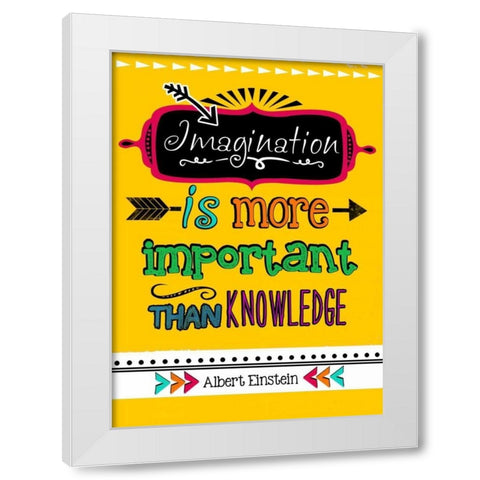 Imagination White Modern Wood Framed Art Print by Longfellow Designs