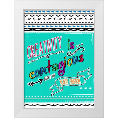 Creativity White Modern Wood Framed Art Print by Longfellow Designs