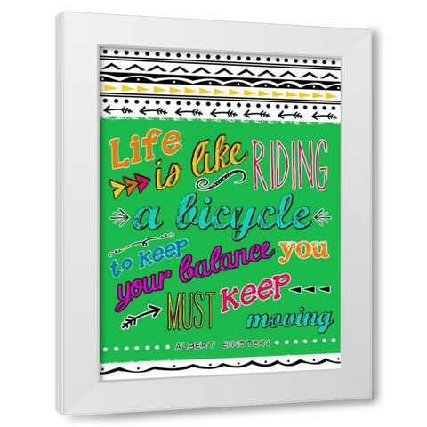 Bicycle White Modern Wood Framed Art Print by Longfellow Designs