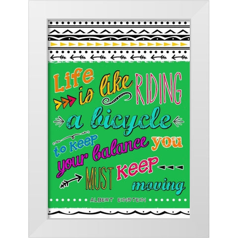 Bicycle White Modern Wood Framed Art Print by Longfellow Designs