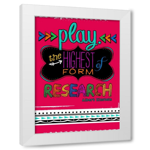 Research White Modern Wood Framed Art Print by Longfellow Designs