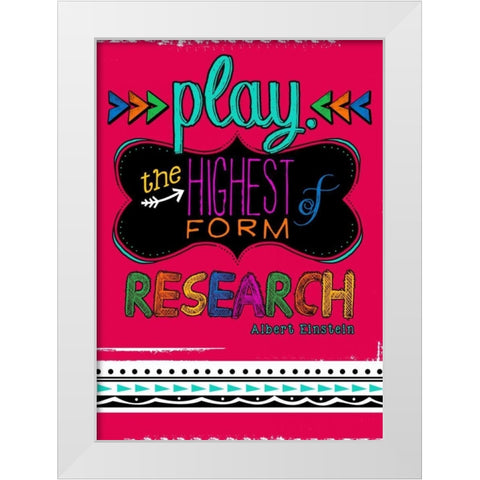 Research White Modern Wood Framed Art Print by Longfellow Designs