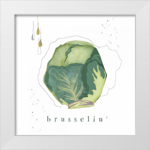 Brussel White Modern Wood Framed Art Print by Longfellow Designs