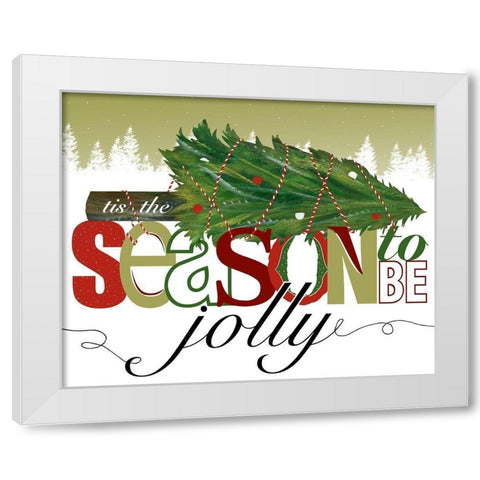 To Be Jolly White Modern Wood Framed Art Print by Longfellow Designs