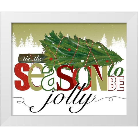To Be Jolly White Modern Wood Framed Art Print by Longfellow Designs